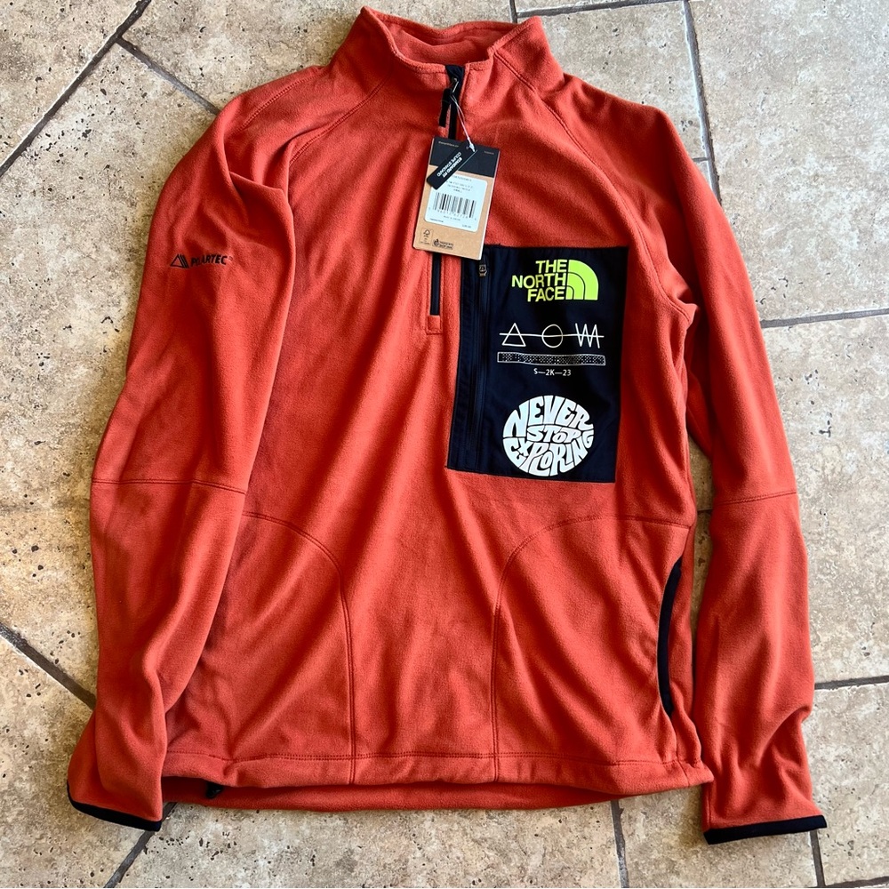 NWT Men’s Trailwear Fantasy Ridge 1/2 Zip Fleece in Orange Size Small